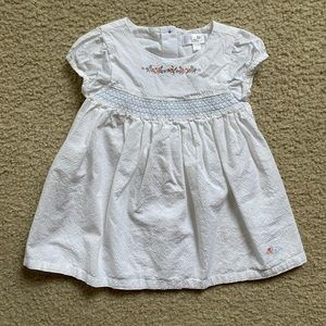 NWOT Mon Caramel Baby Girl White 2 Pc Dress Set (Size: 12-18 Months)